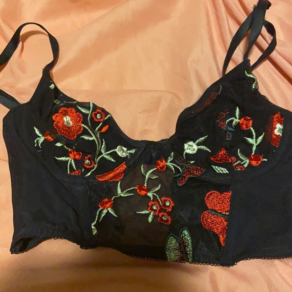 Floral bustier crop bralette top
